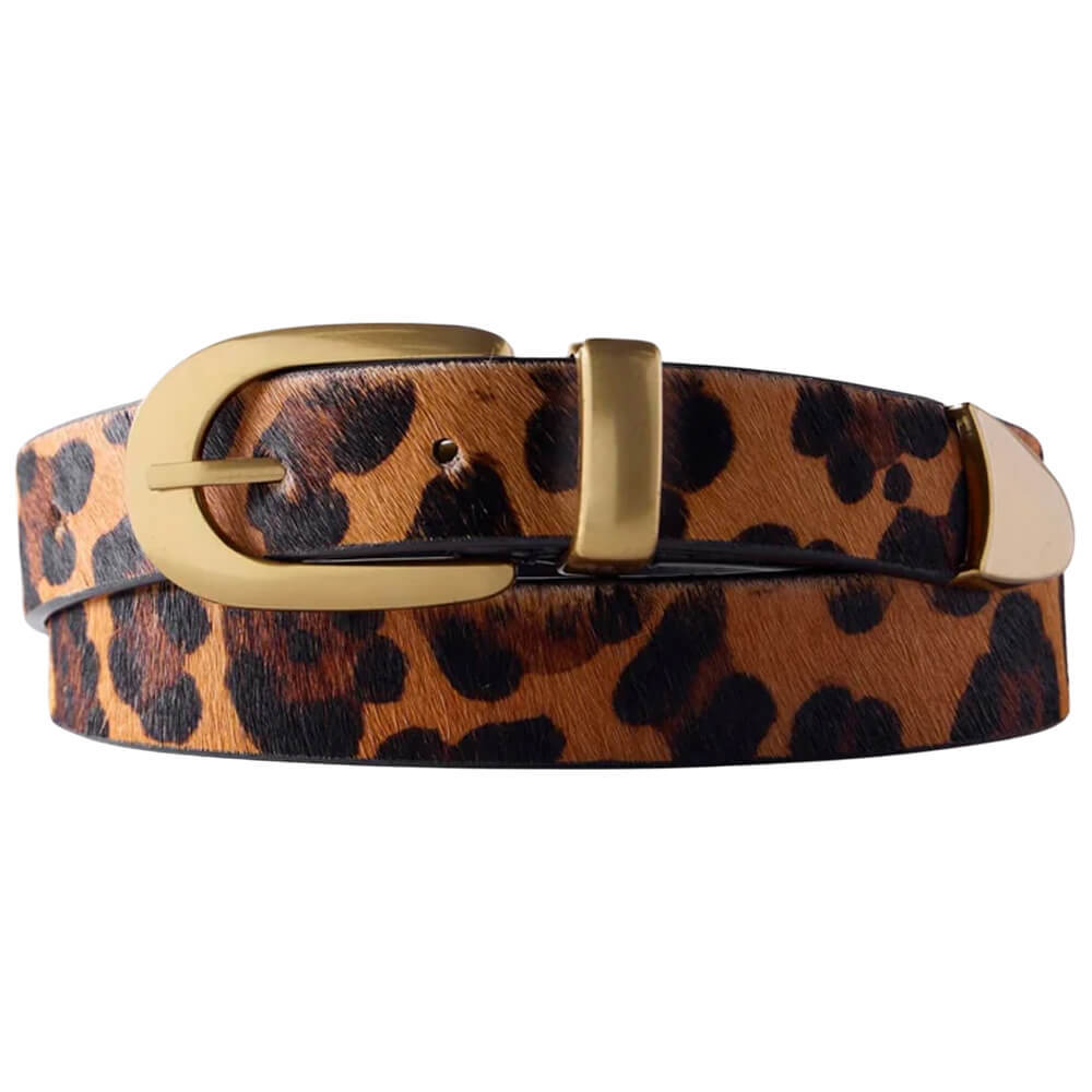 Mint Velvet Leopard Textured Buckle Belt